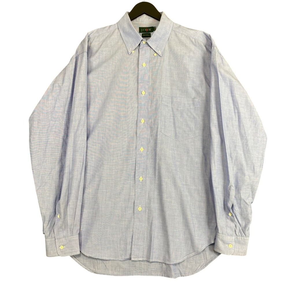 Vintage J.CREW Oarsman Button Down Shirt‎ Men 16.5 Blue Academia IVY  Preppy 90s